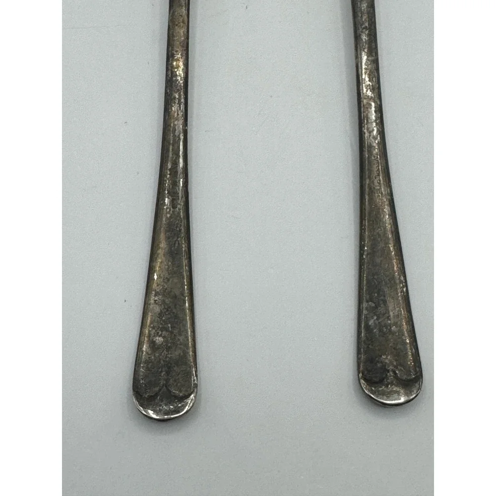 Salad Serving Set‎ 9in Silver Plated Vintage Tapered Handle